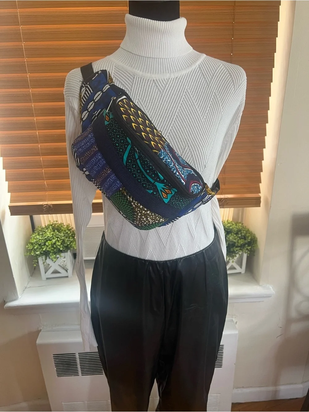 Handmade Ankara Fanny Pack, African Wax Print Crossbody Belt Bag